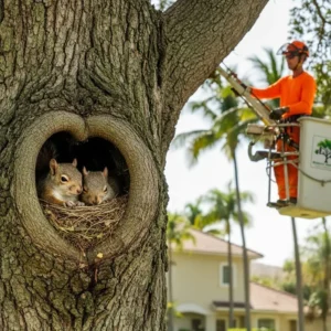 Wildlife-safe tree care inspection in Palm Beach protecting local nesting birds during service.