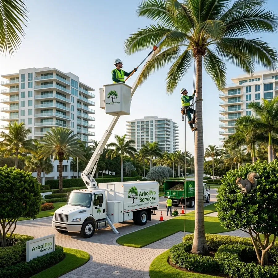 Commercial tree removal project for large property in South Florida