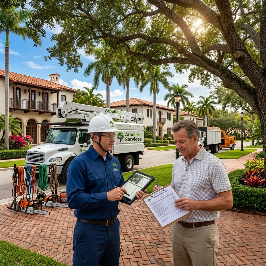 Licensed arborist on-site tree removal estimate West Palm Beach FL ArbolPro