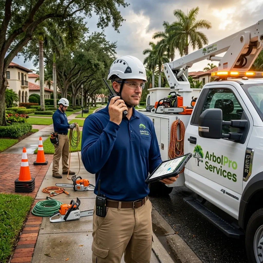 ArbolPro emergency tree service coordination West Palm Beach FL 24-hour response