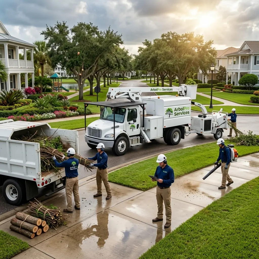 HOA storm tree debris removal community paths Abacoa Jupiter Florida ArbolPro