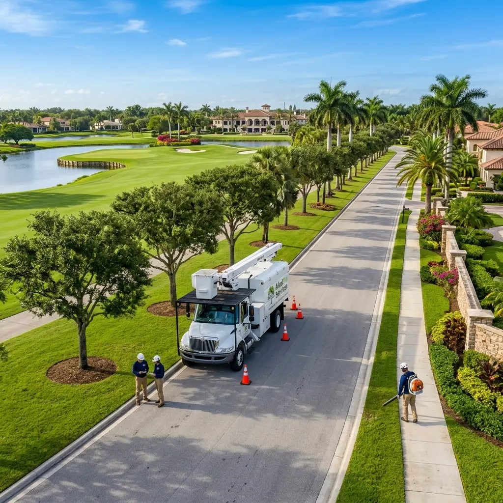 HOA golf course community tree pruning Woodfield Country Club Boca Raton Florida
