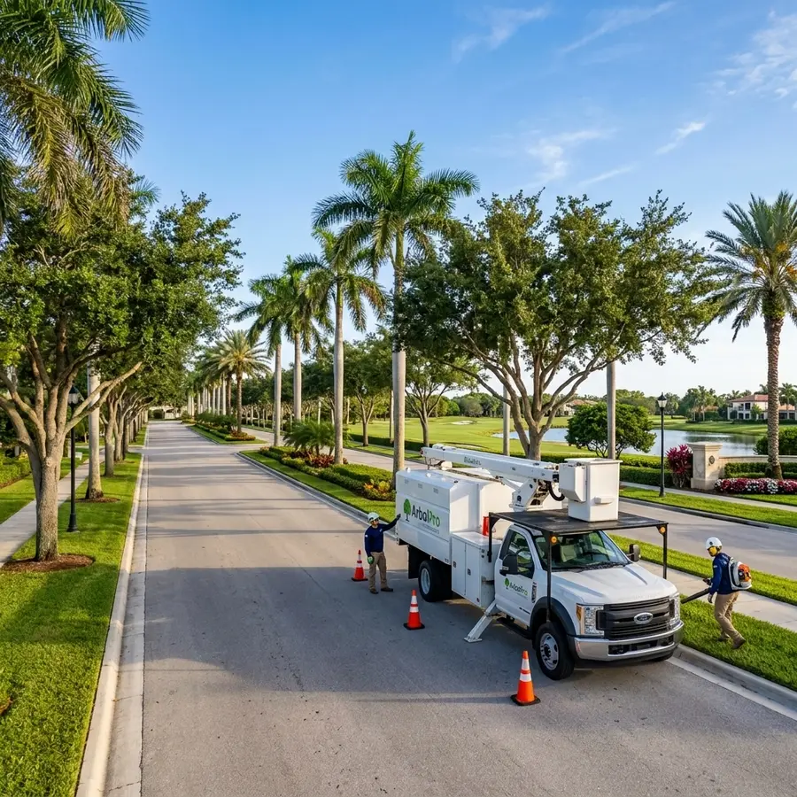 HOA tree trimming Ibis Golf Country Club West Palm Beach Florida ArbolPro Services