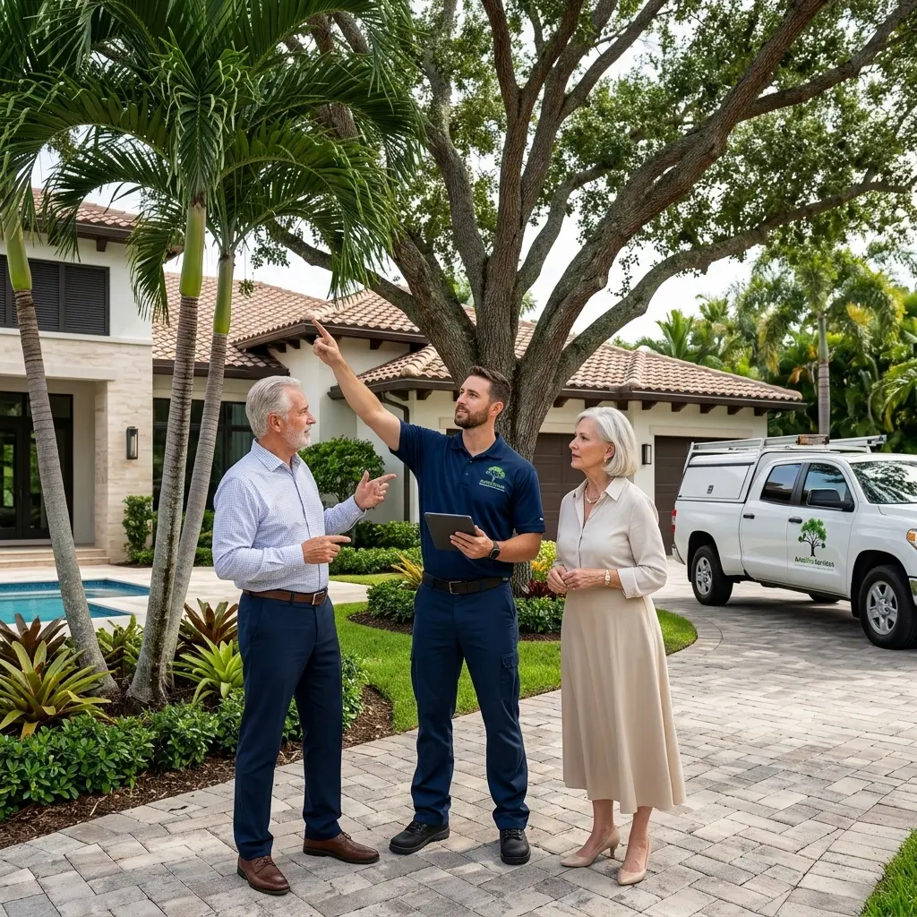 Fallen tree removal blocking driveway Palm Beach Gardens Florida