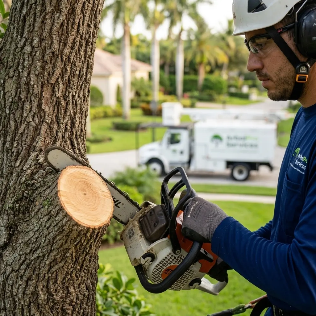 ISA-standard branch collar pruning cut technique — ArbolPro arborist Boca Raton FL