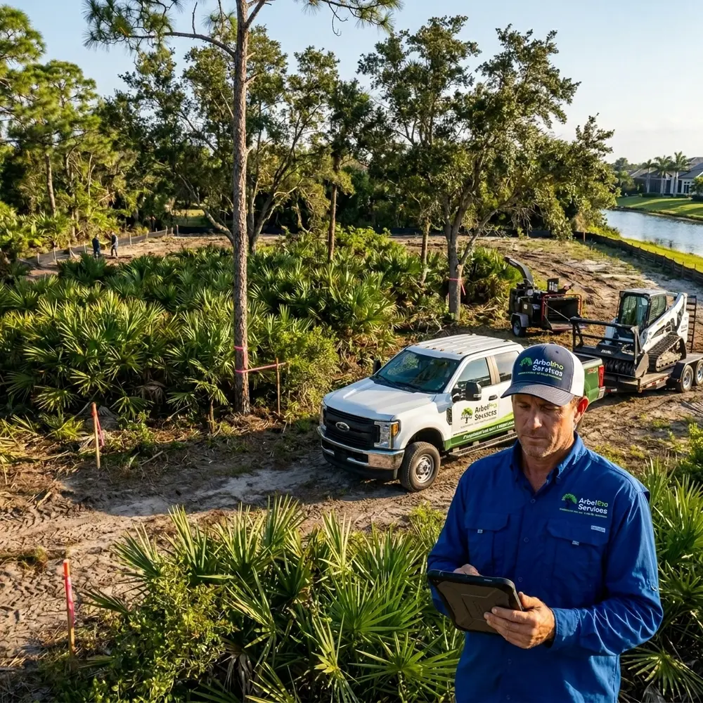 Land clearing site evaluation on a residential parcel in Palm Beach County Florida