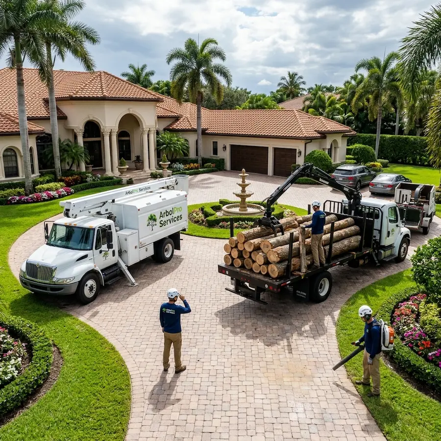 Storm damage tree removal motor court estate Broken Sound Boca Raton FL