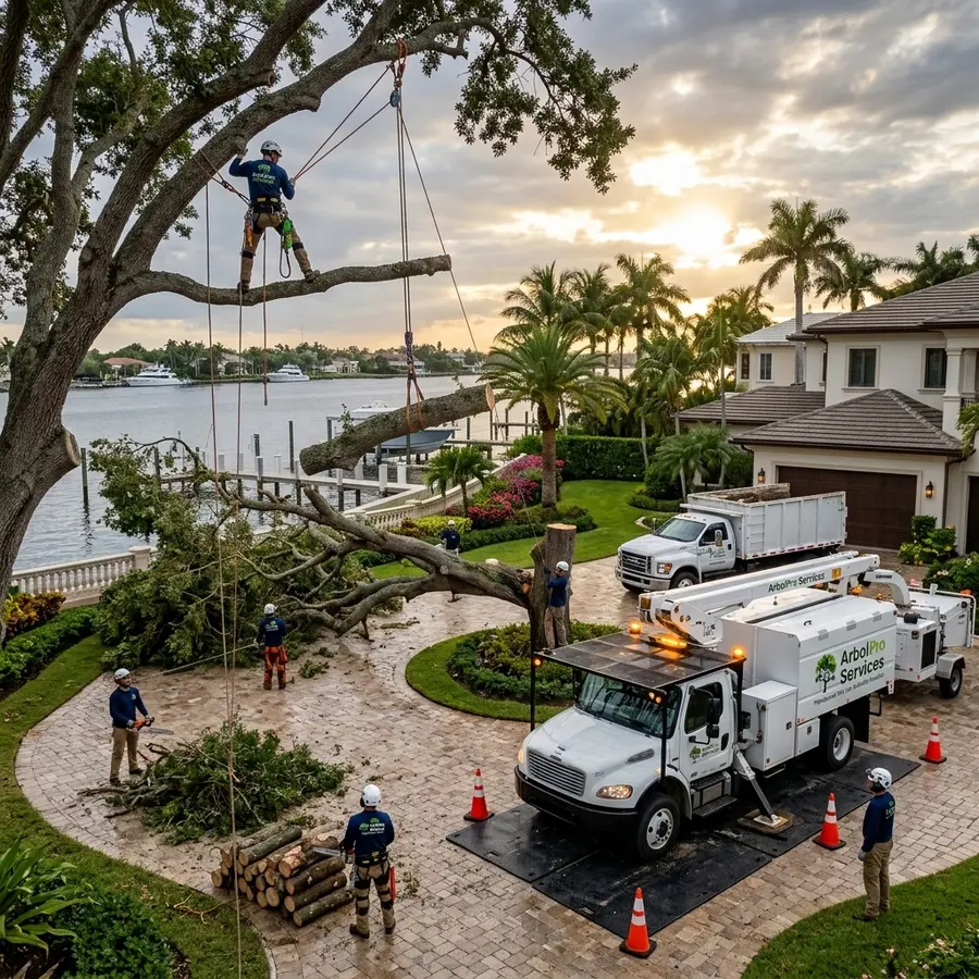 Storm damage tree removal coastal estate motor court Jupiter FL