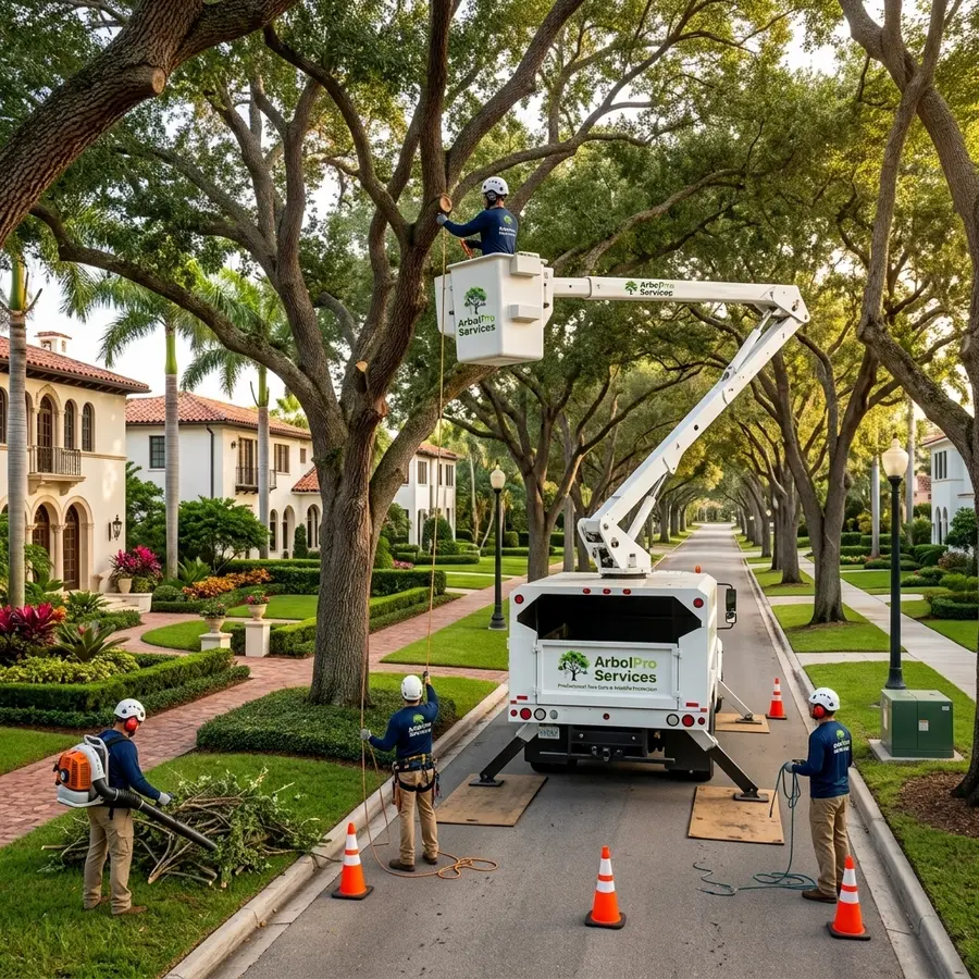 Professional tree trimming established neighborhood West Palm Beach FL ArbolPro
